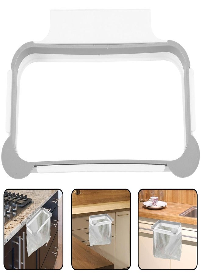BUGUUYO Portable Hanging Trash Bag Holder Rack, Garbage Bag Organizer - Multi for Kitchen Cabinet Door Storage Cupboard, Kitchen Towel Rails Rack (Grey) - Image 4
